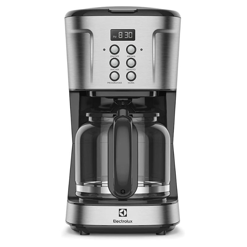  Cafeteira Elétrica inox filtro permanente removível 38 xícaras função timer painel digital desligamento automático - Electrolux