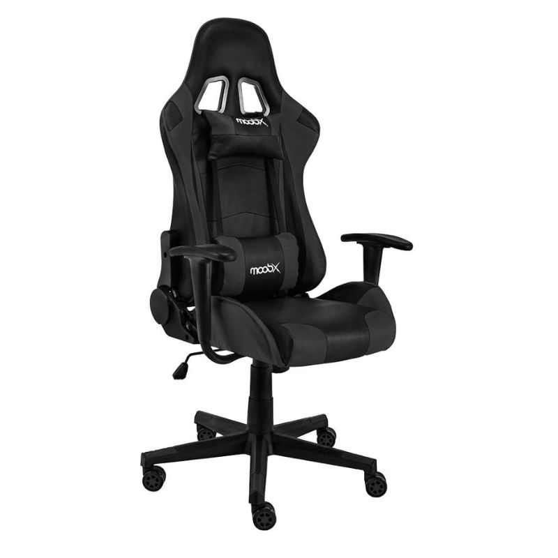 Cadeira Gamer Reclinável GT Racer Com Almofadas para Lombar e Pescoço Preto - Moob