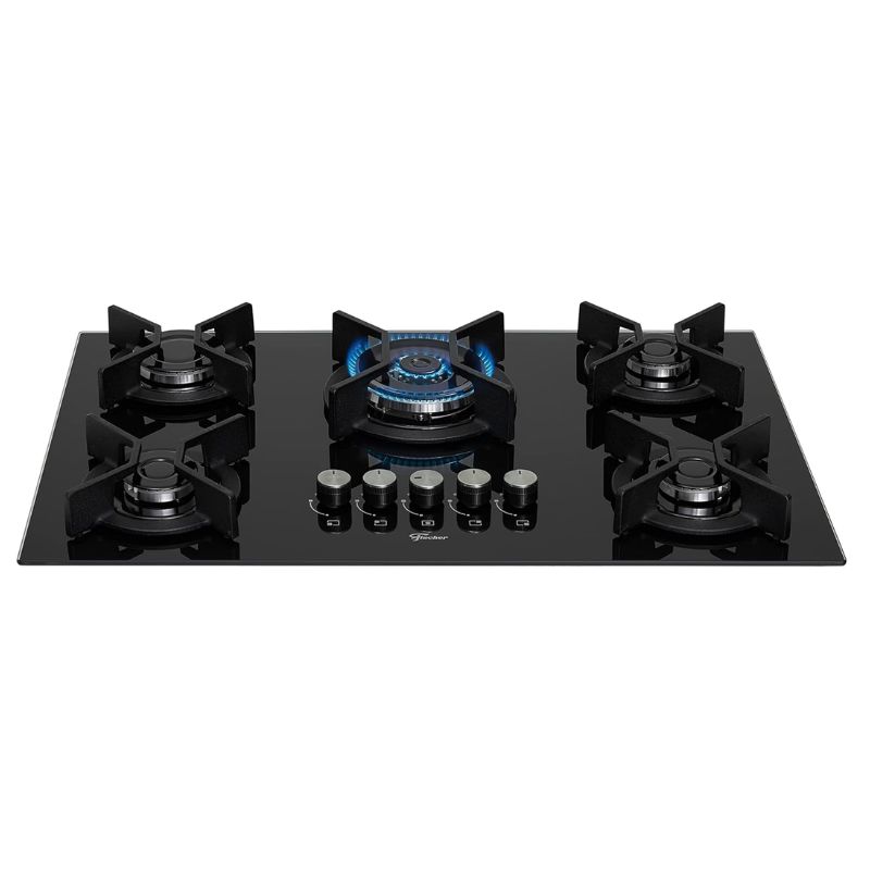 Fogão Cooktop 5Q TC INFINITY Gás Mesa Vidro Preto - Fischer
