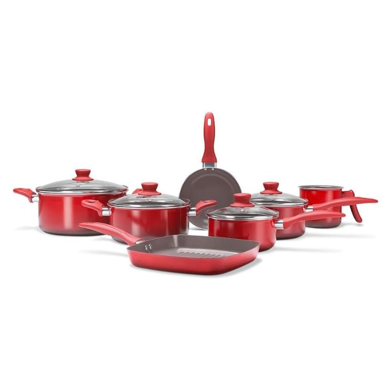 Jogo de Panelas 7Pcs Ceramic Life Easy Vermelha - Brinox