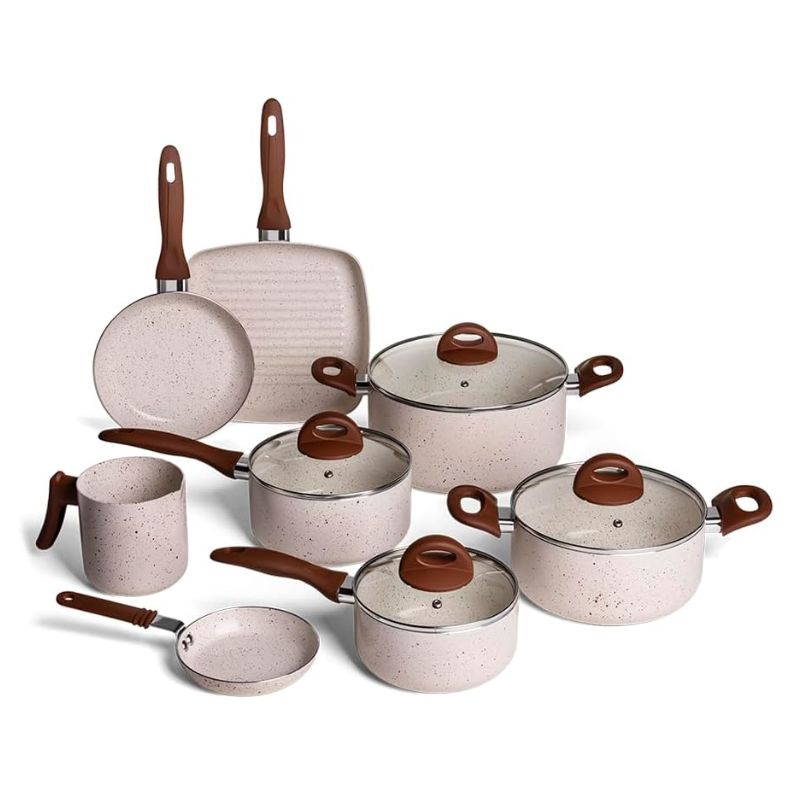 Conjunto Panelas 8Pcs Ceramic Life Smart Plus Vanilla - Brinox