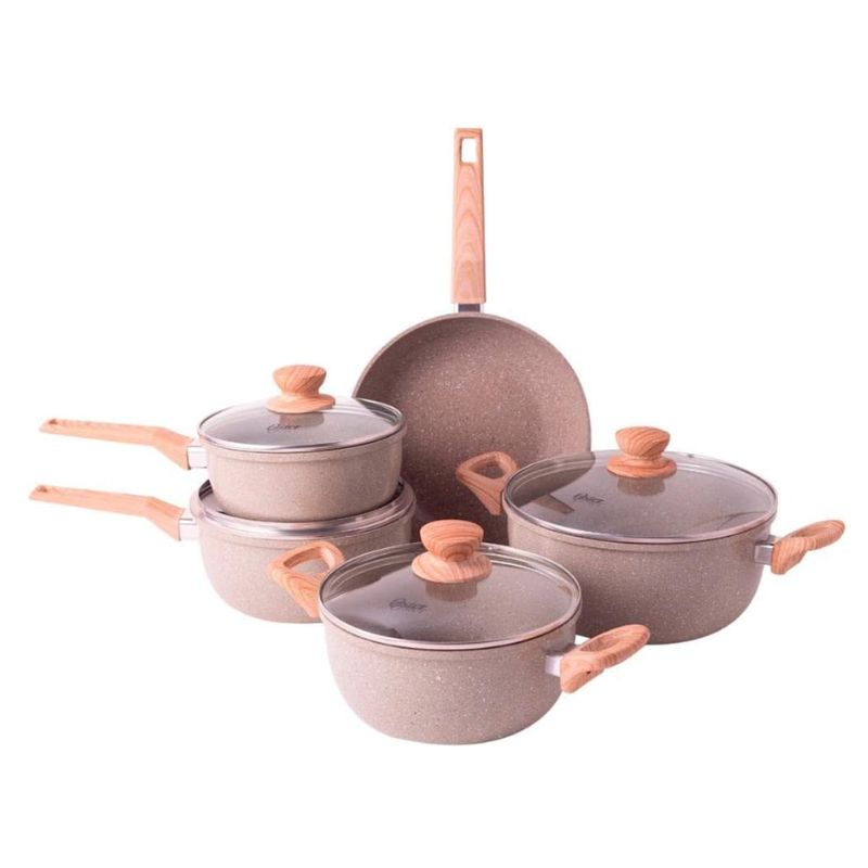 Conjunto de Panelas Marble Eddition 5 peças Cinza Dust - Oster